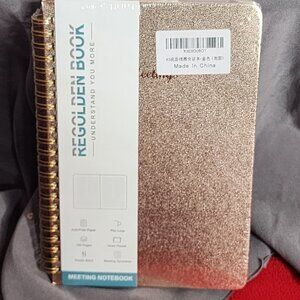 Regolden Book RoseGold 160pg Inner Pocket Elastic Band Pen Loop Meeting Notebook